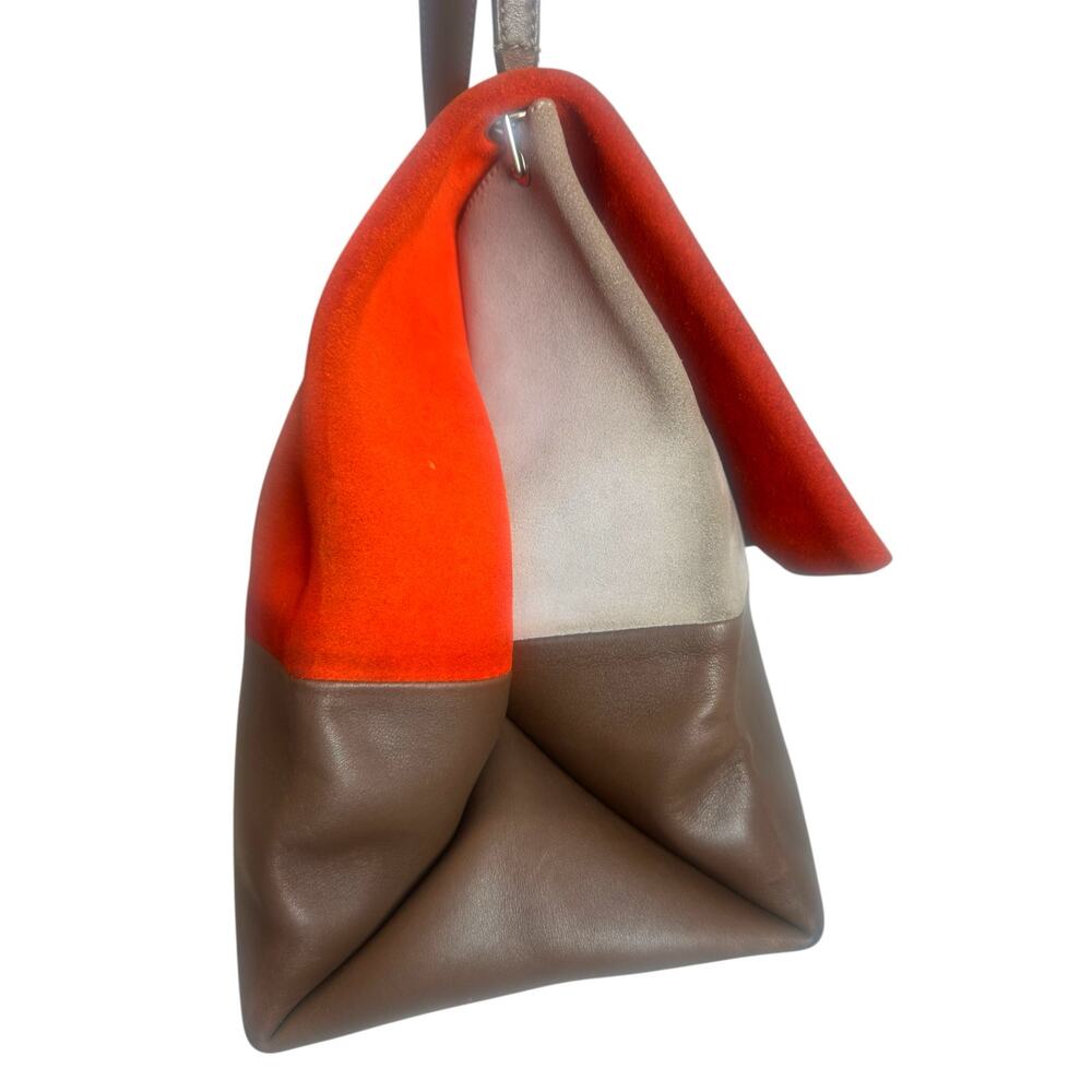 Celine Suede & Leather Shoulder Bag Brown Large Hobo Gold Hardware - Picture 3 of 14